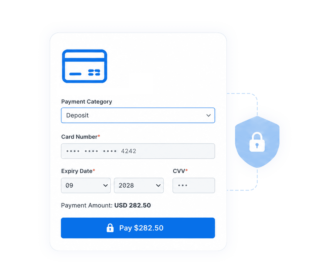 Processing a credit card payment in SmartMoving